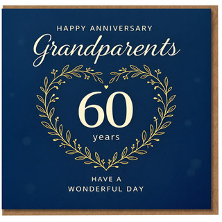 60th Anniversary Card for Grandparents, Happy Anniversary Grandparents Card