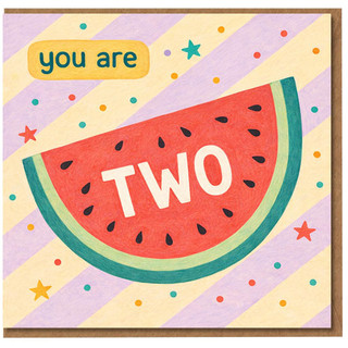 2nd Birthday Card, You Are Two Watermelon Card