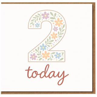 2nd Birthday Card, Floral Today Birthday Card