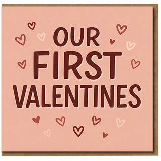 Our First Valentine’s Day Card for Partner - Cute Romantic Hearts Design - Couple’s First Valentines Greeting Card