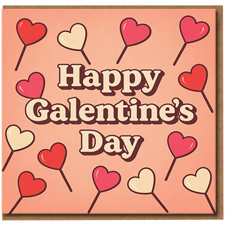 Happy Galentine's Day Card - Cute Hearts Design Friendship Card for Her, Bestie or BFF - Fun Female Friend Celebration with Envelope