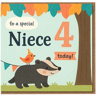 4th Birthday Card for Niece, Special Niece Birthday Card