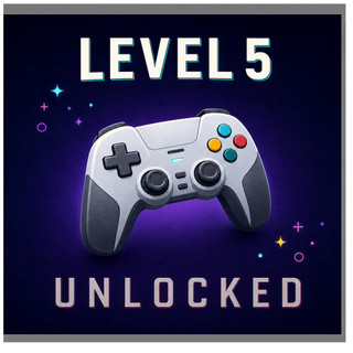 5th Birthday Card, Level 5 Unlocked Gaming Card
