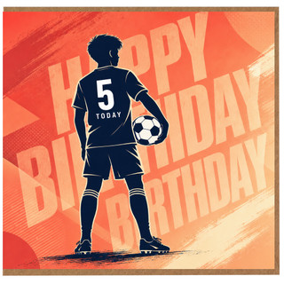 5th Birthday Card for Boy, Football Soccer Birthday Card