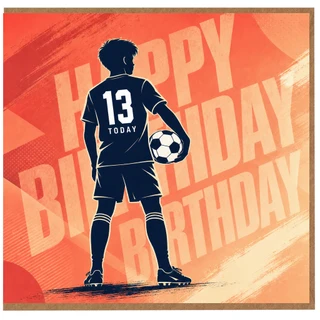 13th Birthday Card for Boy Footballer
