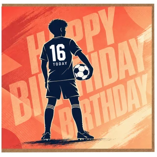 16th Birthday Card for Boy Football Soccer Happy Birthday