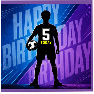 5th Birthday Card for Boy, Football Soccer Birthday Card