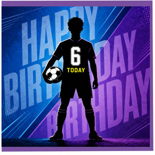 6th Birthday Card for Boy, Soccer Football Birthday Card