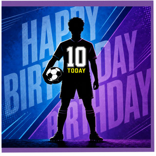 10th Birthday Card for Boy, Football Soccer Birthday Card, Happy 10 Today