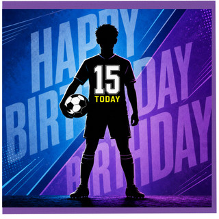 15th Birthday Card for Boy Footballer