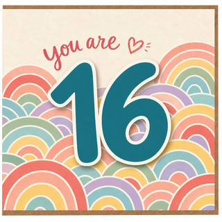 16th Birthday Card, You Are 16 Rainbow Card