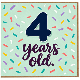 4th Birthday Card, 4 Years Old