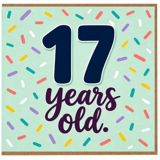 17th Birthday Card, 17 Years Old Confetti Design