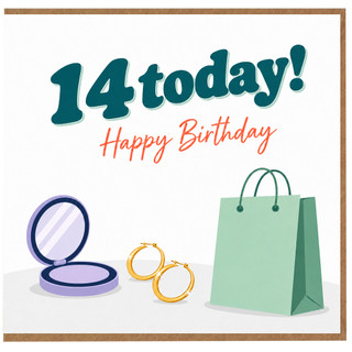 14th Birthday Card, Happy Birthday Fashion Themed Card for Teen Girl