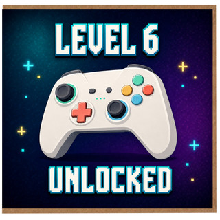 6th Birthday Card, Level 6 Unlocked Gaming Card