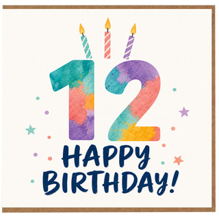 12th Birthday Card, Happy Birthday Card