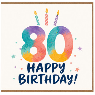 80th Birthday Card, Happy Birthday Card for 80 Year Old