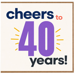 40th Birthday Card, Cheers to 40 Years Card