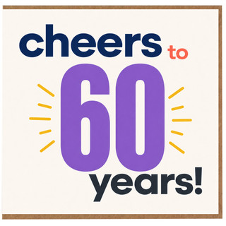 60th Birthday Card, Cheers to 60 Years Card