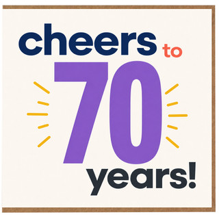 70th Birthday Card Cheers to 70 Years