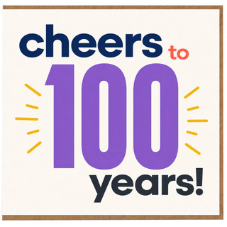 100th Birthday Card, Cheers to 100 Years Card