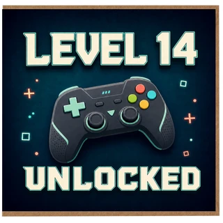 14th Birthday Card for Gamer, Level 14 Unlocked Gaming Card