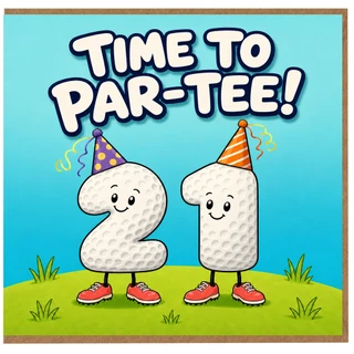 21st Birthday Card, Time to Par - Tee Golf Party Card