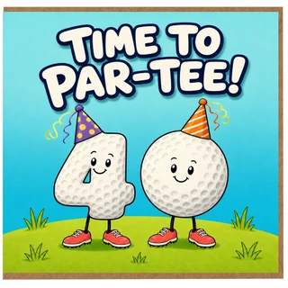 40th Birthday Card Time To Par - Tee Golf Design