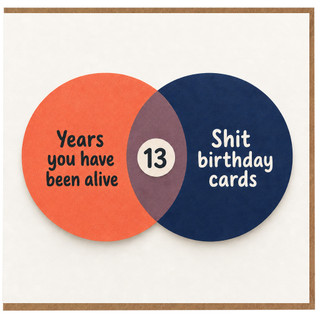 13th Birthday Card, Funny Rude Birthday Card
