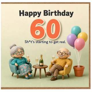 60th Birthday Card Funny Happy Birthday Card for Couple