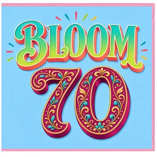 70th Birthday Card Bloom 70 Floral Decorative Card