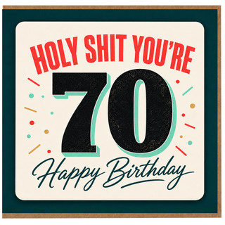 70th Birthday Card, Holy Shit You're 70 Funny Birthday Card