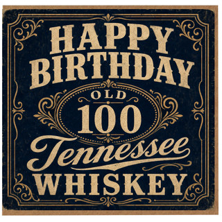 100th Birthday Card, Tennessee Whiskey Vintage Style
