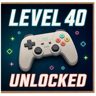 40th Birthday Card for Gamer, Level 40 Unlocked Gaming Card