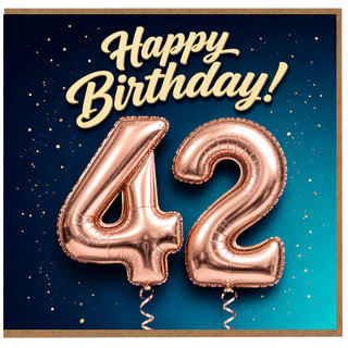 42nd Birthday Card, Happy Birthday 42 Card