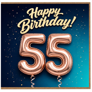 55th Birthday Card, Happy Birthday 55 Card