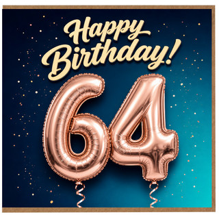64th Birthday Card, Happy Birthday 64 Card