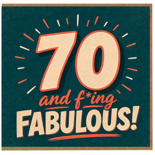 70th Birthday Card, 70 and Fabulous Card