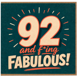 92nd Birthday Card, 92 and Fabulous Retro Birthday Card
