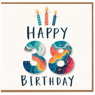 38th Birthday Card, Happy 38 Birthday Card