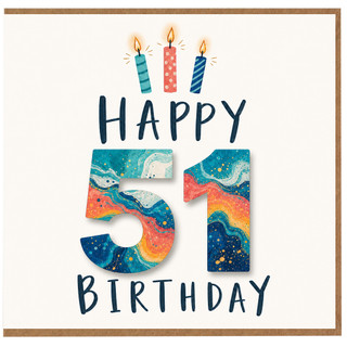 51st Birthday Card, Happy 51 Birthday Card