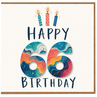 66th Birthday Card, Happy 66 Birthday Card