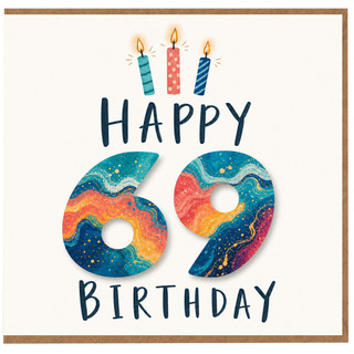 69th Birthday Card, Happy 69 Birthday Card