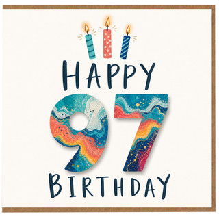97th Birthday Card, Happy Birthday Candles Card