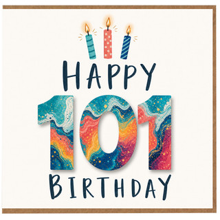 101st Birthday Card, Happy 101 Birthday Card