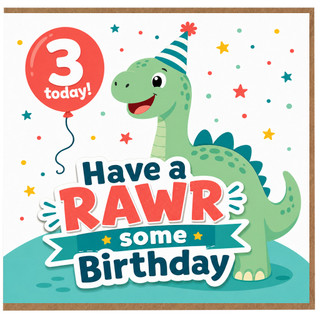 3rd Birthday Card, Dinosaur Have a Rawr - some Birthday Card