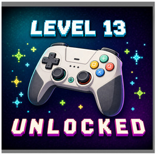 13th Birthday Card, Gamer Level 13 Unlocked Card