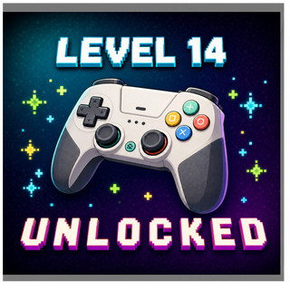 14th Birthday Card, Level 14 Unlocked Gaming Card
