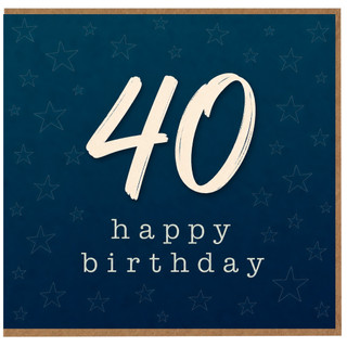 40th Birthday Card, Happy Birthday Star Design Card