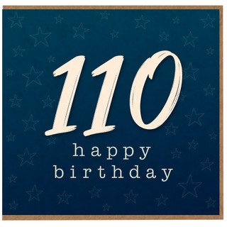 110th Birthday Card, Happy Birthday Card with Star Pattern